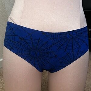 PINK Victoria’s Secret Cheeky Panty Halloween Spider Web Blue Underwear